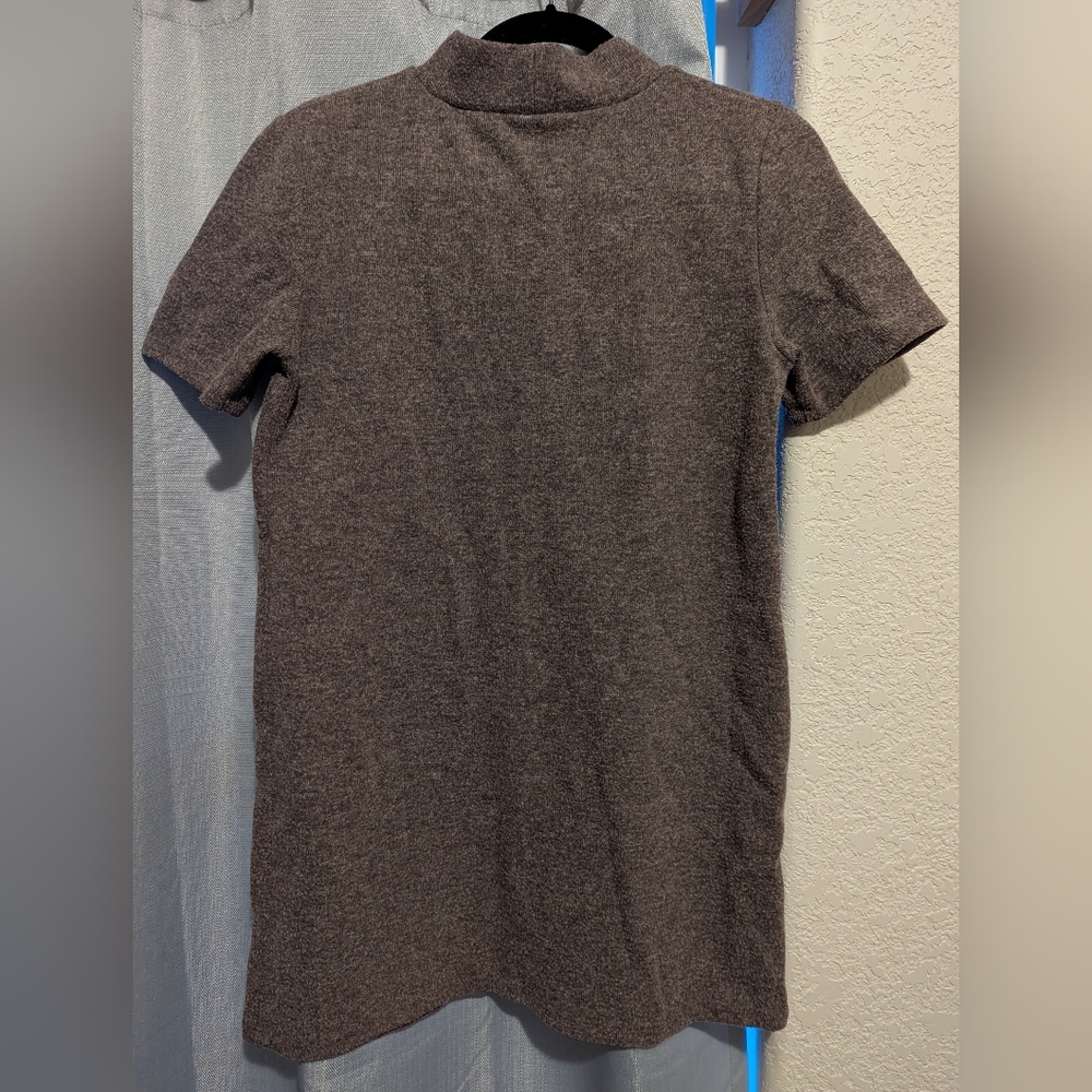 Zara Elegant Brown Short Sleeve Dress - Picture 3 of 4